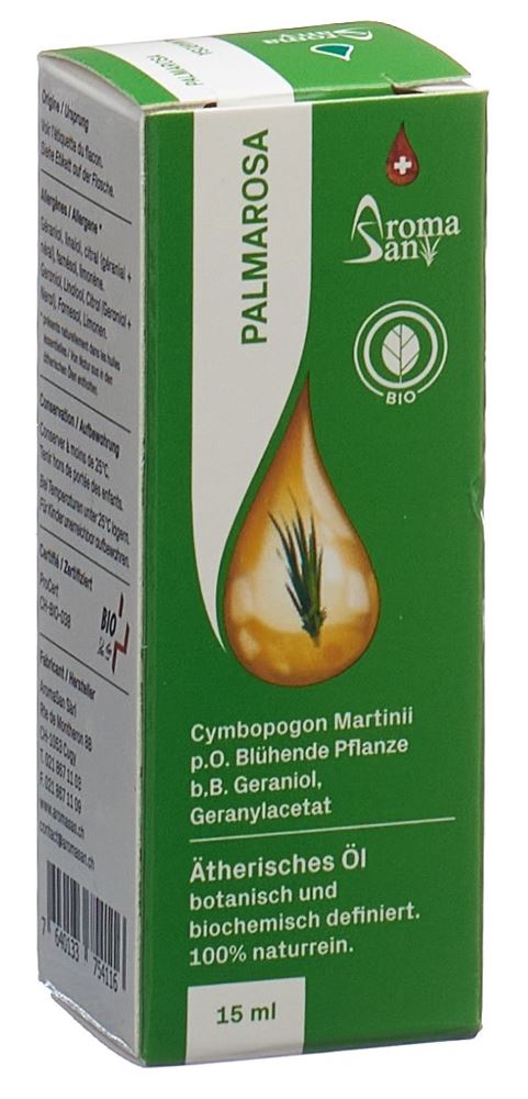 Aromasan Palmarosa Äth/Öl in Schachtel Bio 15 ml
