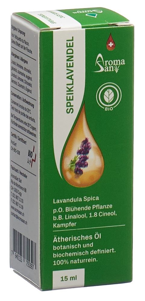 Aromasan Speiklavendel Äth/Öl BIO in Schachtel 15 ml