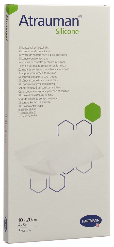 Atrauman Silicone 10x20cm steril 5 Stk