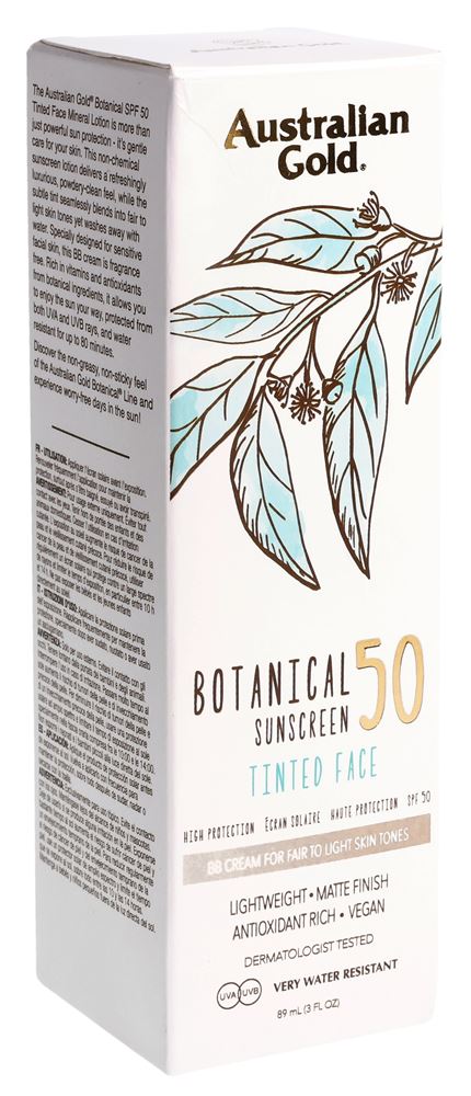 Australian Gold Botanical Tinted Faces Spf50 light teint Tb 89 ml