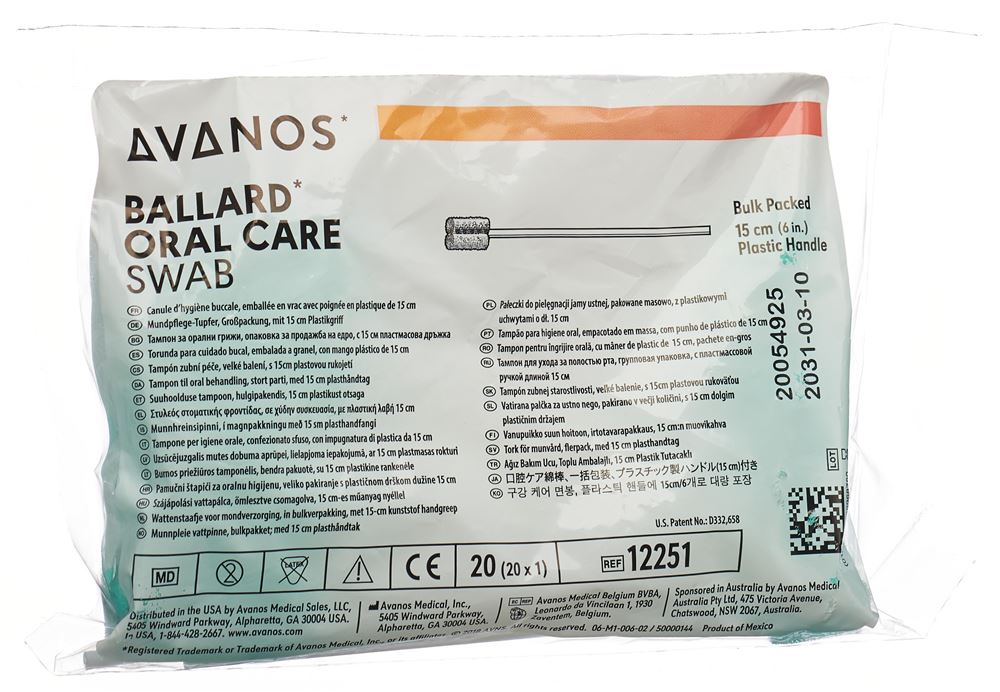 Avanos Mundpflegestäbchen Oral Care Swab Btl 20 Stk