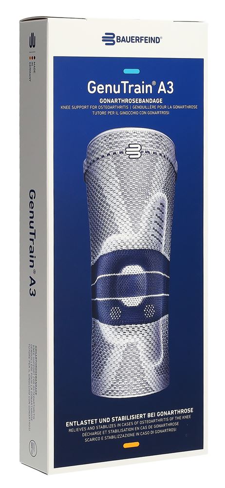 Bauerfeind GenuTrain A3 Aktivbandage Gr1 links titan