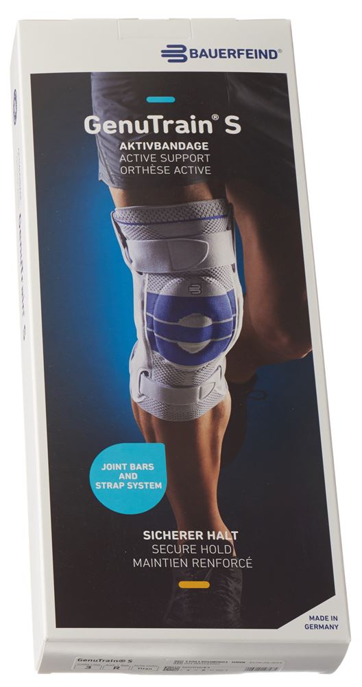 Bauerfeind GenuTrain S Aktivbandage Gr3 links titan