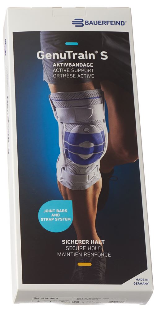 Bauerfeind GenuTrain S Aktivbandage Gr4 links titan