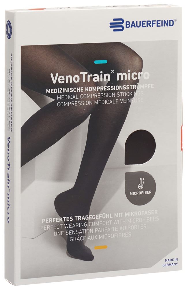 Bauerfeind VenoTrain Micro Kkl2 AD XL normal/long geschlossene Fussspitze schwarz 1 Paar