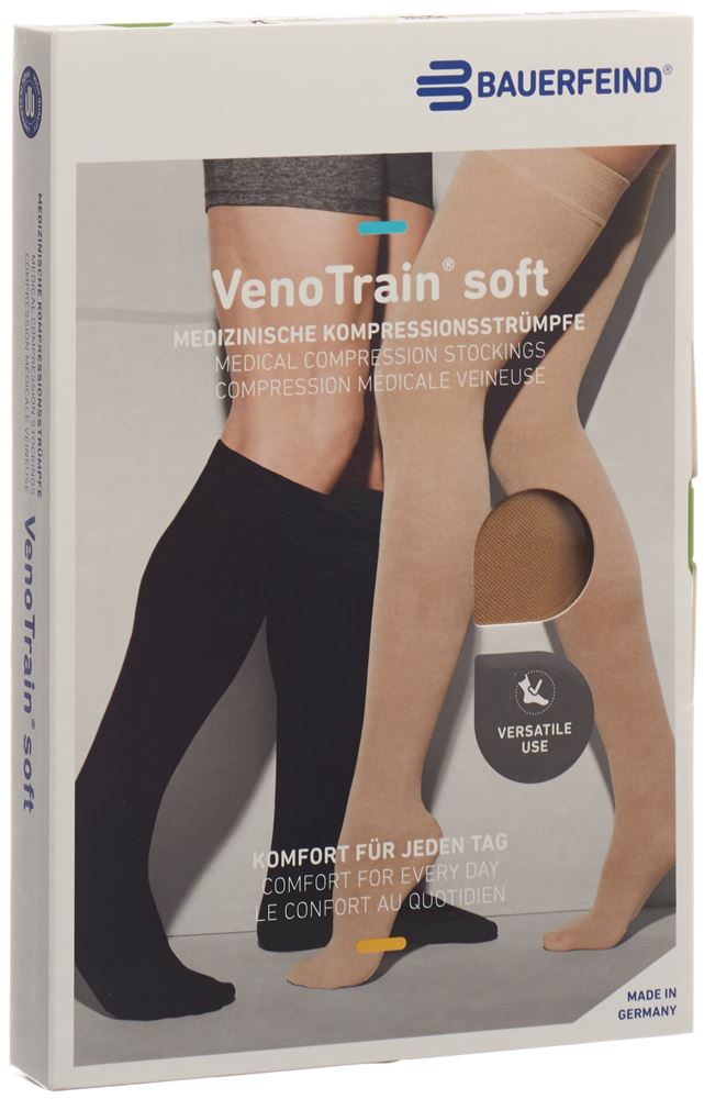 Bauerfeind VenoTrain Soft Kkl2 AD M normal/short geschlossene Fussspitze caramel 1 Paar