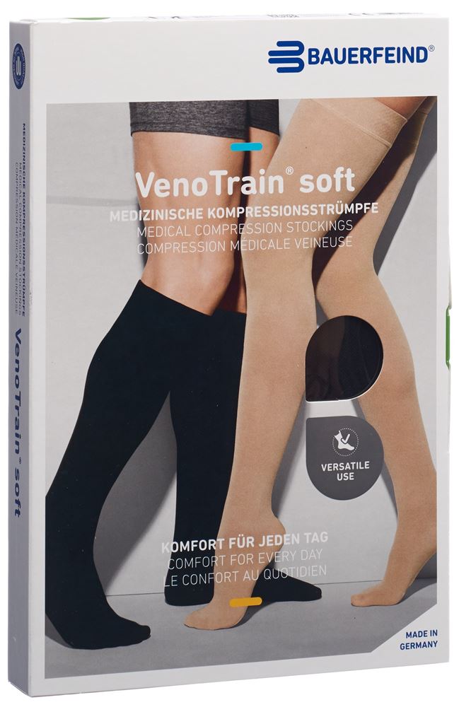 Bauerfeind VenoTrain Soft Kkl2 AD XL normal/short geschlossene Fussspitze schwarz 1 Paar