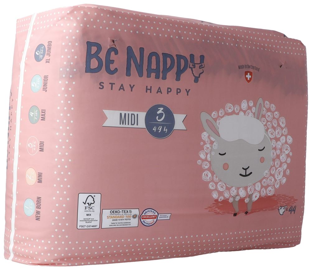 BE Nappy Windeln Gr3 4-9kg Midi 44 Stk