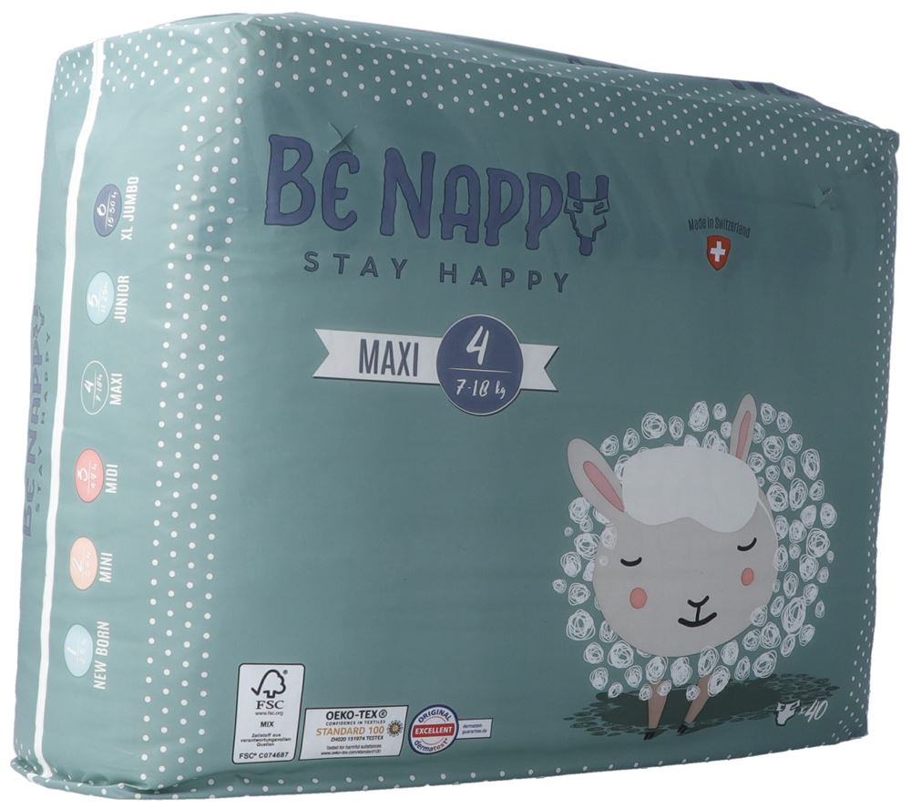 BE Nappy Windeln Gr4 7-18kg Maxi 40 Stk