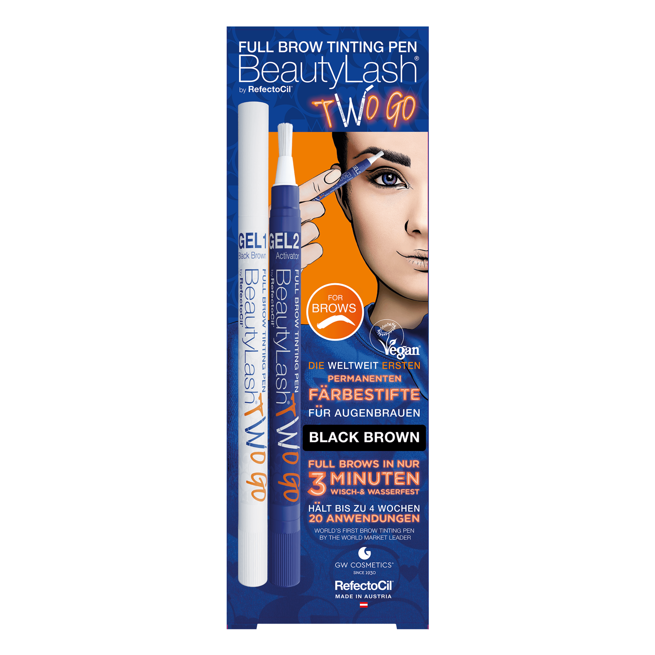 BeautyLash Full Brow Tinting Pen Two Go black brown