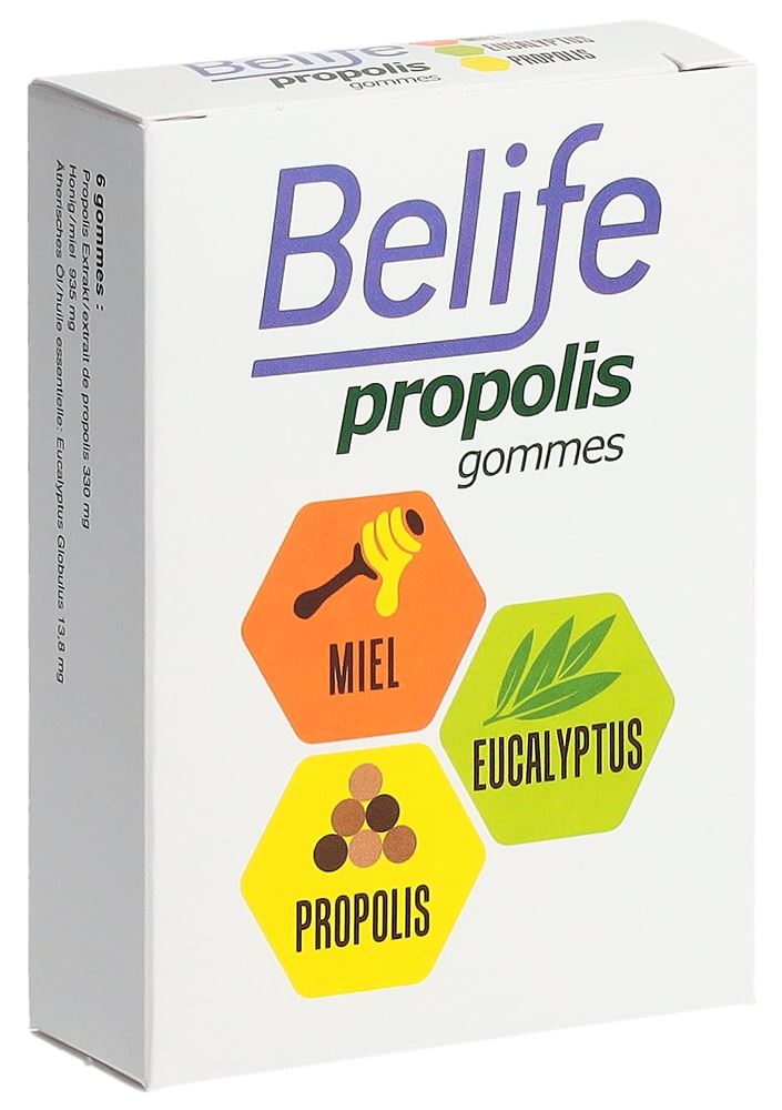 Belife gommes Propolis Honig-Eucalyptus Ds 45 g