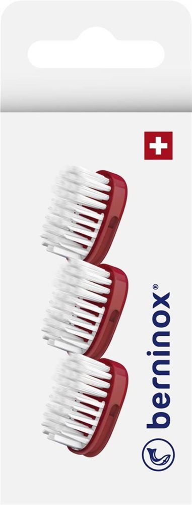 Berninox Ersatz-Zahnbürstenköpfe korallenrot medium 3 Stk