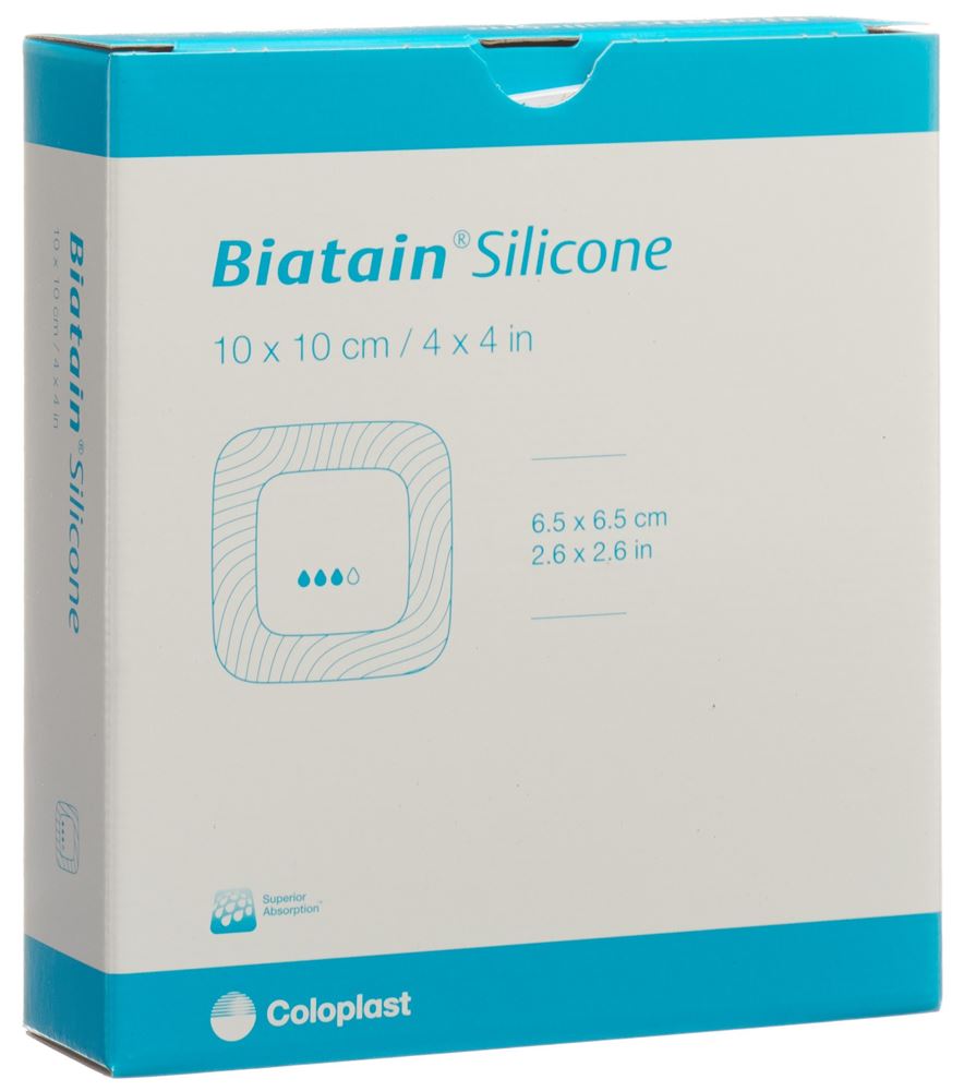 Biatain Silicone Schaumverband 10x10cm selbsthaftend 10 Stk