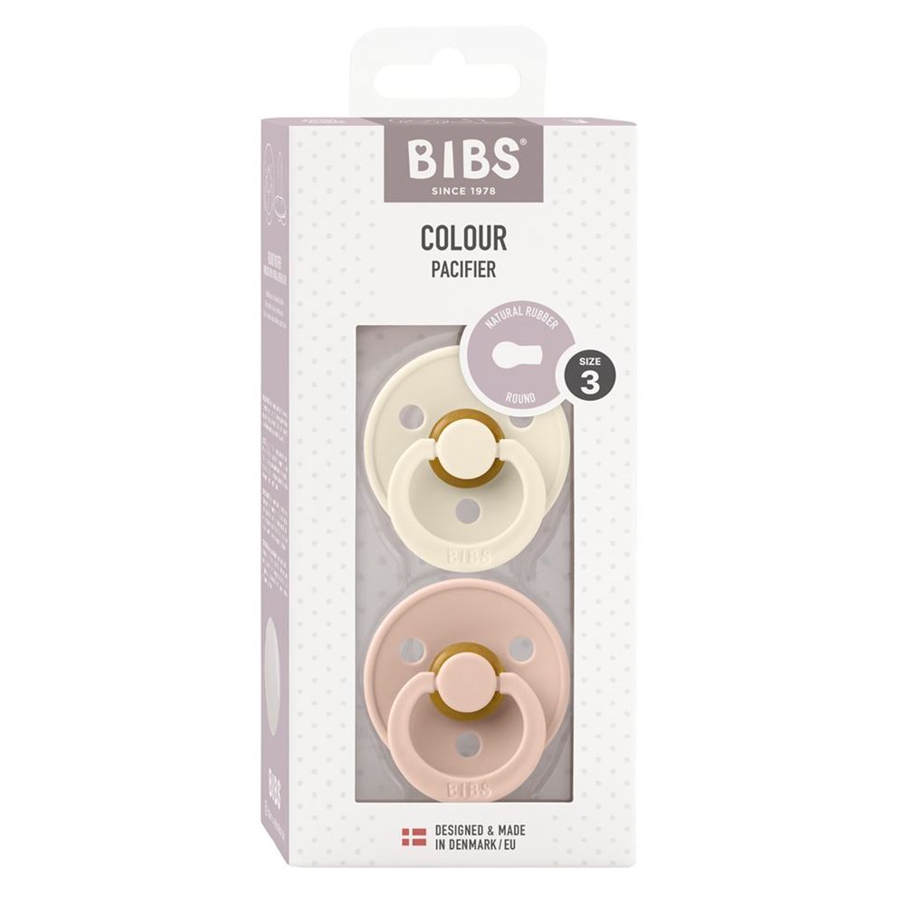 Bibs Colour Latex Round 12-18m ivory blush 2 Stk