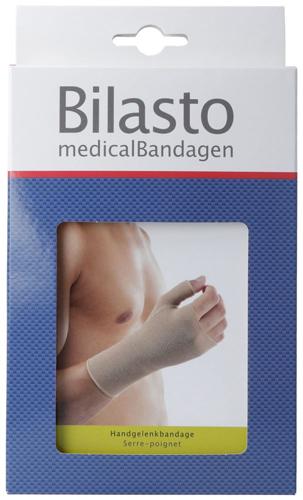 Bilasto Handgelenkbandage L mit Daumenansatz beige