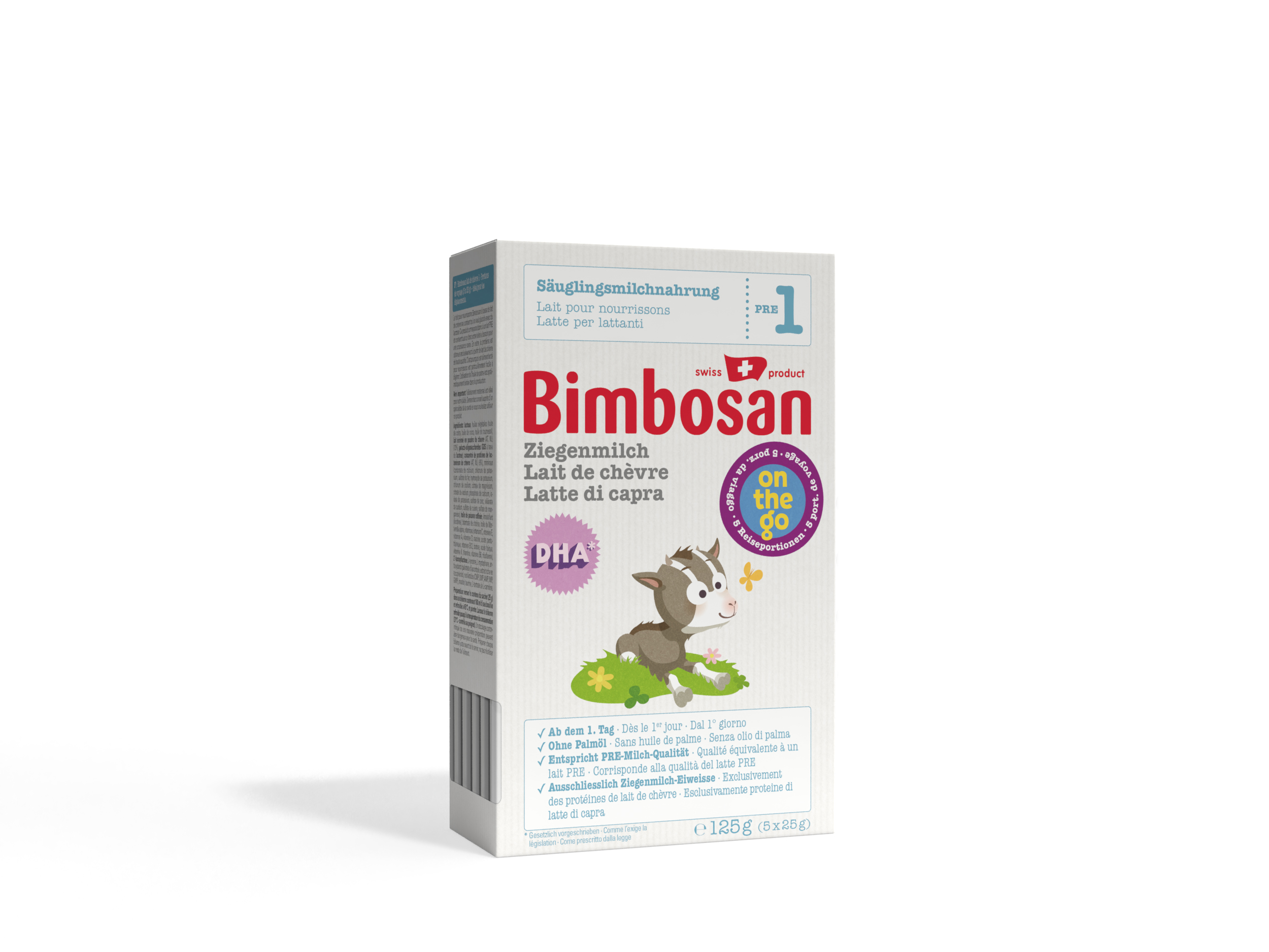Bimbosan Ziegenmilch 1 Säuglingsmilch Reiseportionen 5 x 25 g