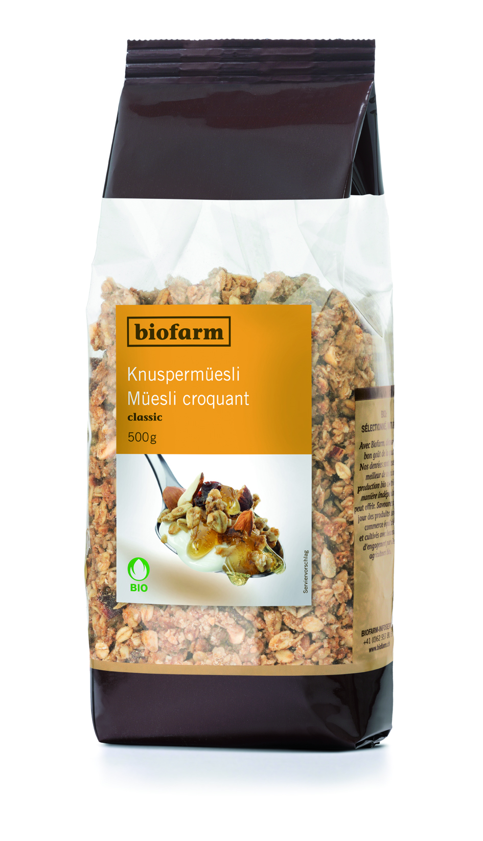 Biofarm Knusper Müsli Knospe Beutel 500 G