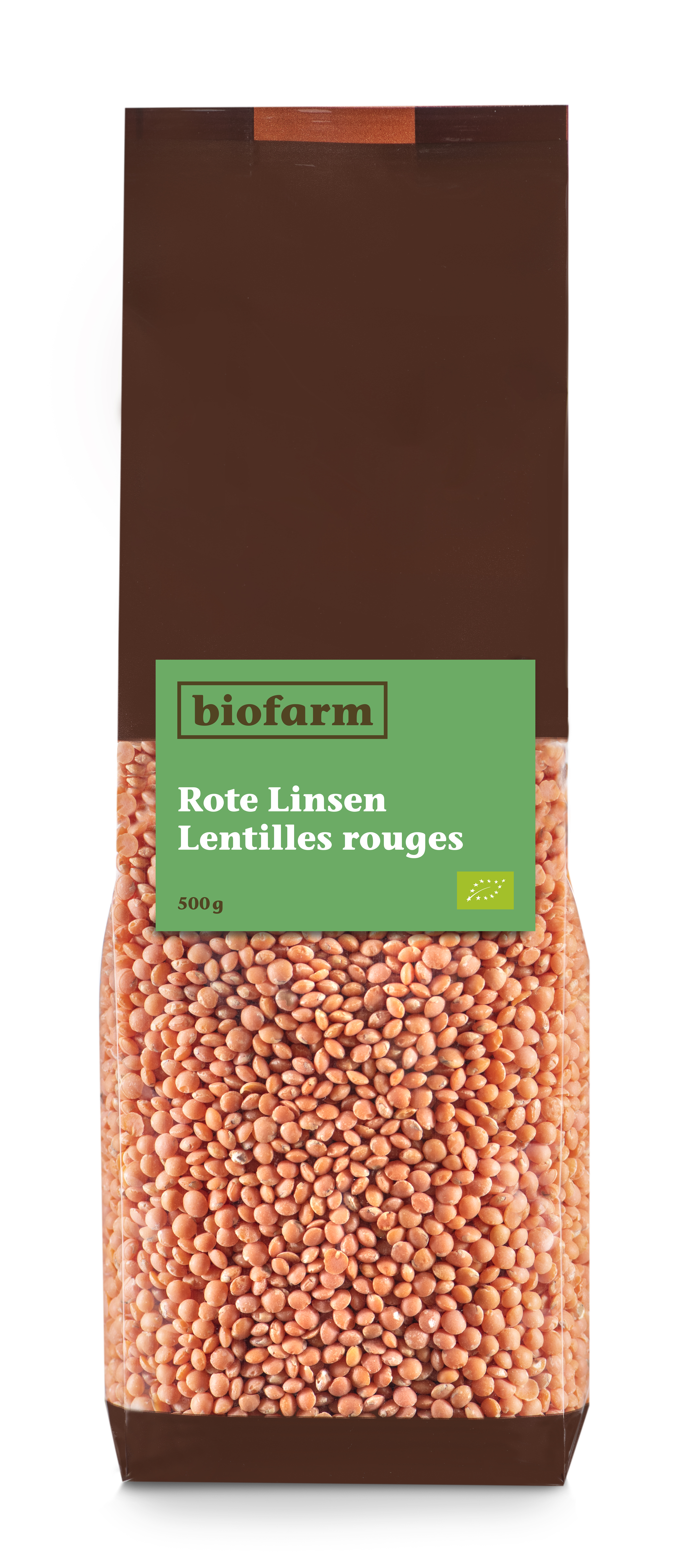 Biofarm Rote Linsen Knospe Beutel 500 G