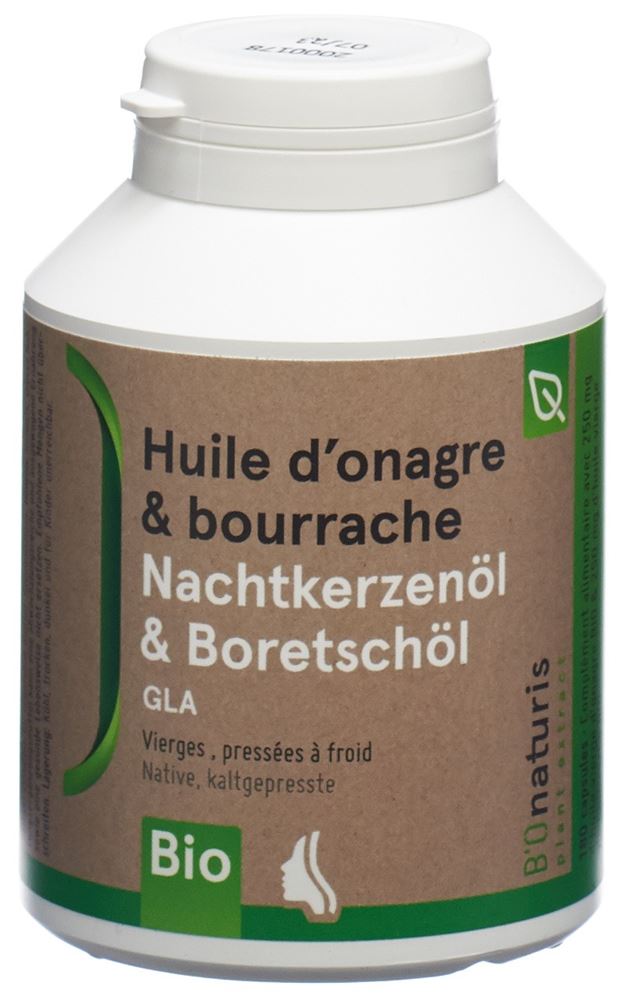 Bionaturis Nachtke+Borretschöl Kapseln 500 Mg 180 Stück
