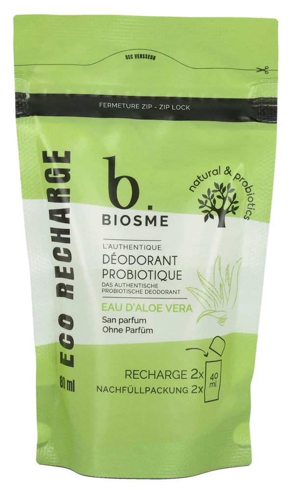 Biosme Deodorant probiotisch Aloe Vera Nachfüllpackung Btl 80 ml