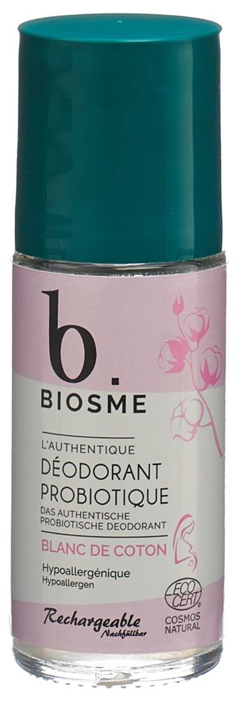 Biosme Deodorant probiotisch Roll-on Blanc de coton Nachfüllbar Fl 50 ml