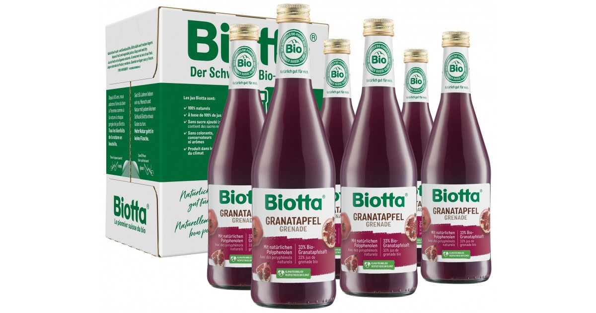 Biotta Granatapfel Bio 6 Fl 5 dl