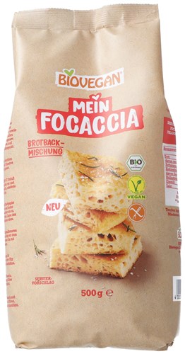 Biovegan Mein Focaccia Brotbackmischung vegan Btl 500 g