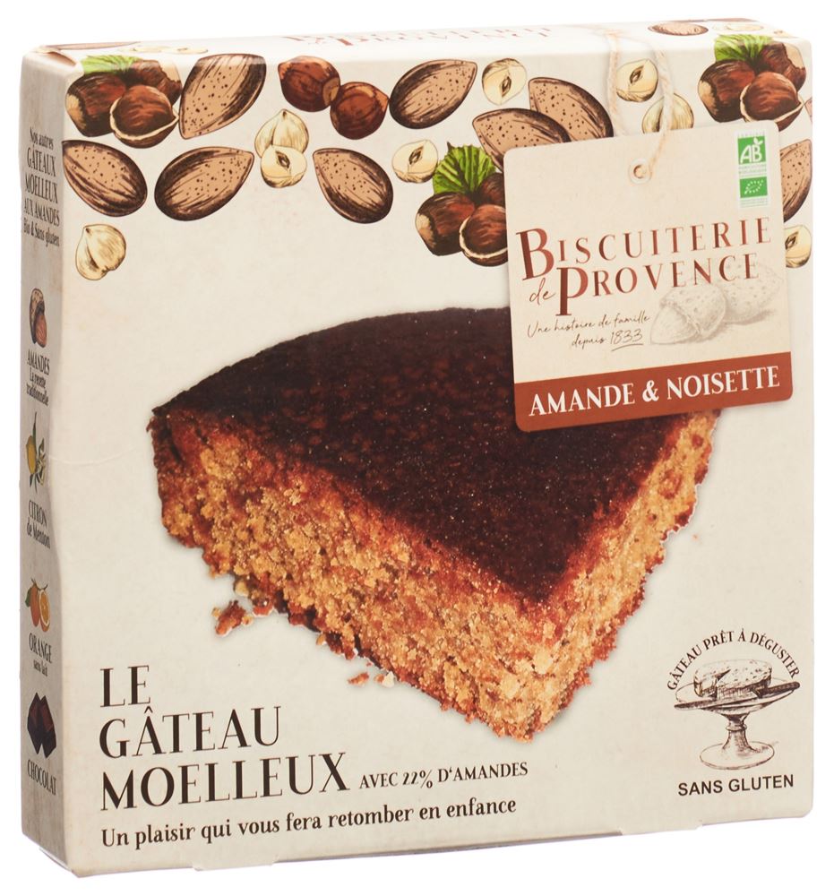 Biscuiterie DE Provence Weicher Kuchen Haselnuss glutenfrei Bio 225 g