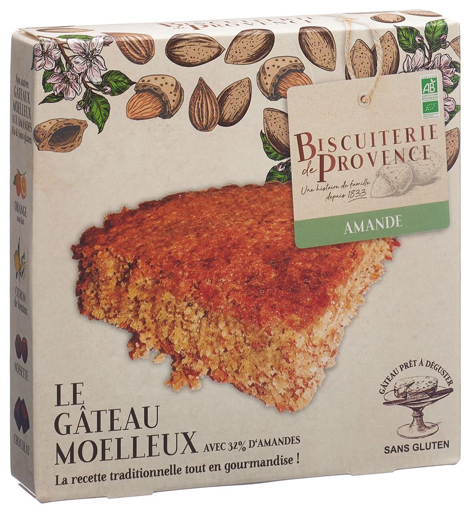 Biscuiterie DE Provence Weicher Kuchen Mandel glutenfrei Bio Btl 225 g