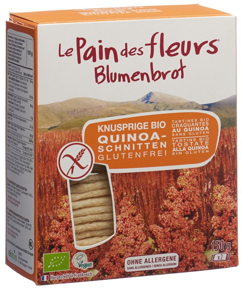Blumenbrot Knusprige Schnitten Quinoa Bio glutenfrei 150 g