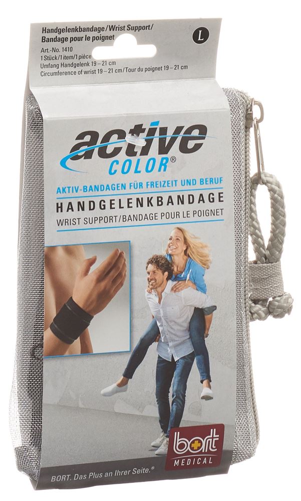 Bort ActiveColor Handgelenkbandage M -19cm schwarz