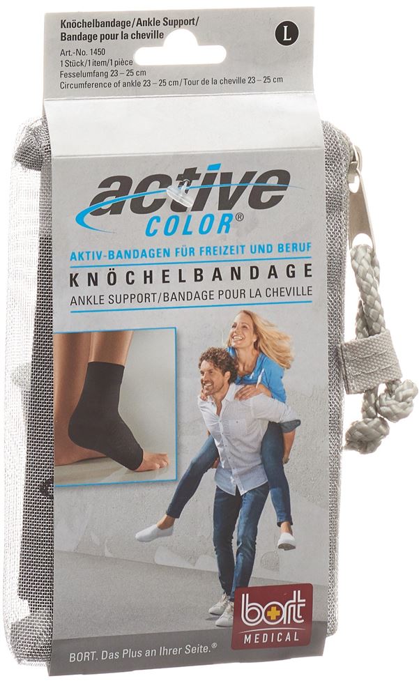 Bort ActiveColor Knöchelbandage XL +25cm schwarz