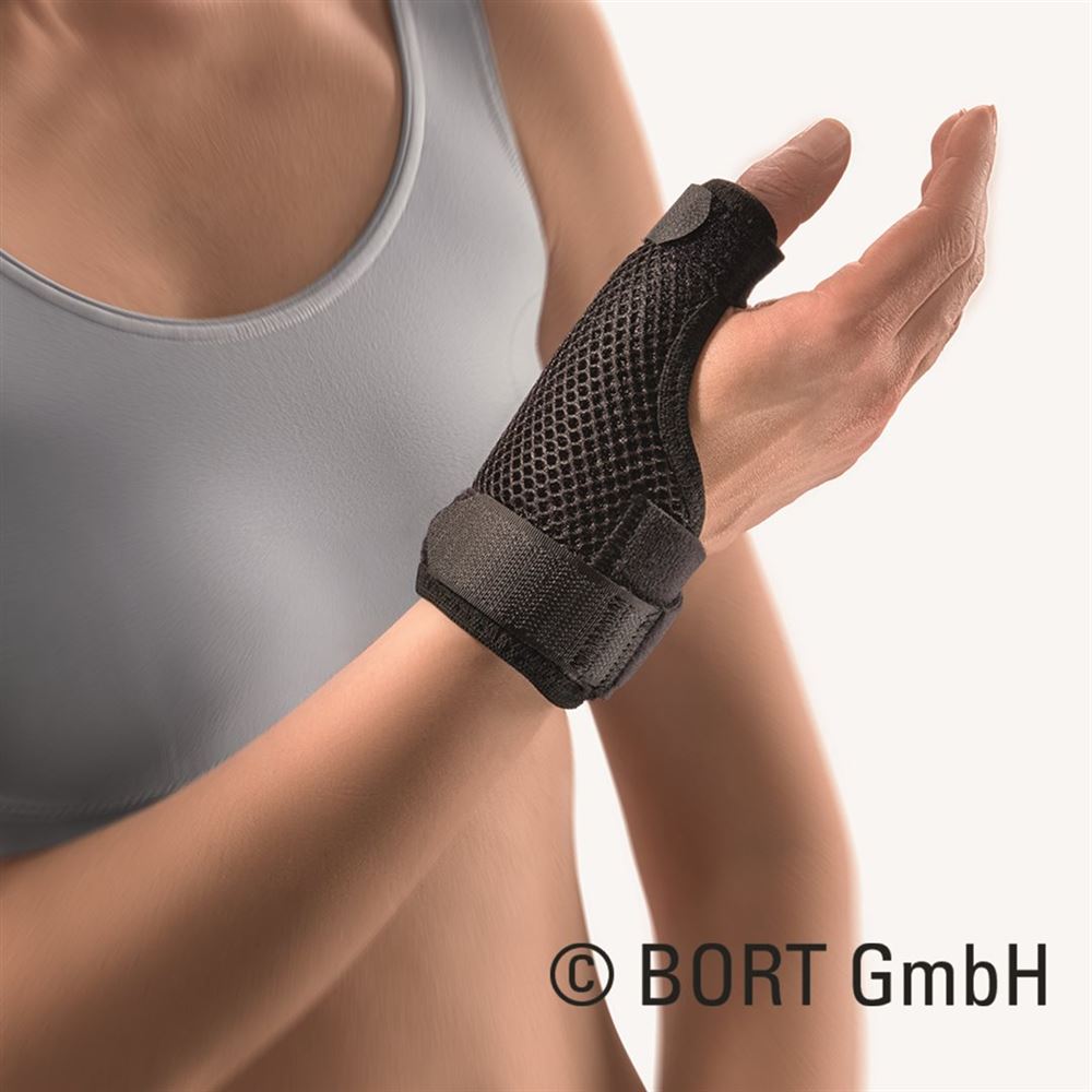 Bort Soft Daumenschiene lang M -19cm schwarz