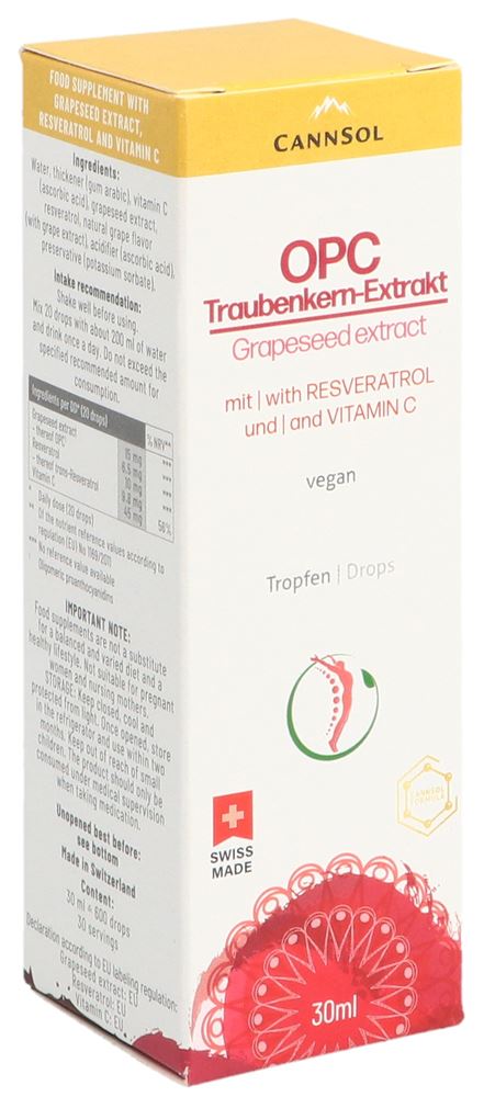 CannSol OPC Traubenkernextrakt mit Resveratrol und Vitamin C Pip Fl 30 ml