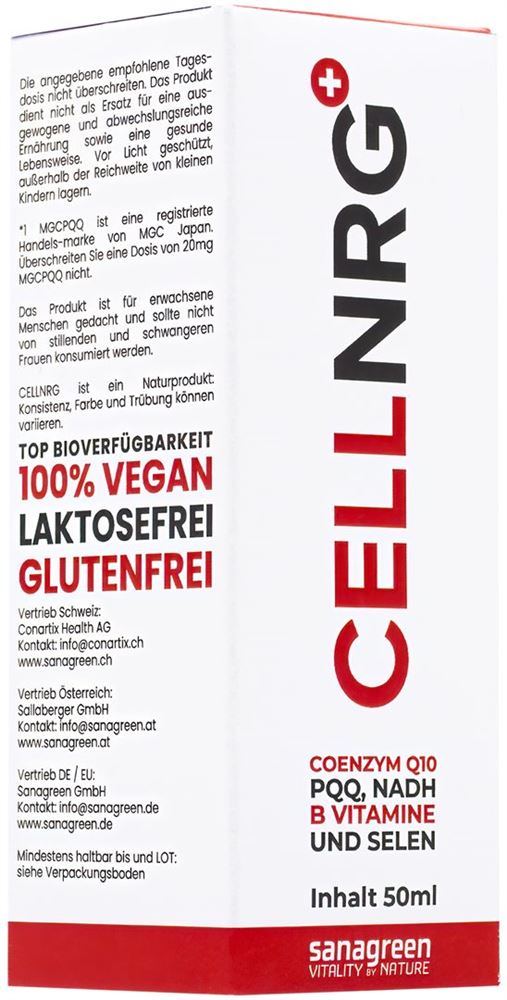 Cellnrg sanagreen mizell Q10 Nadh PQQ B-Vitamin Glasfl 50 ml