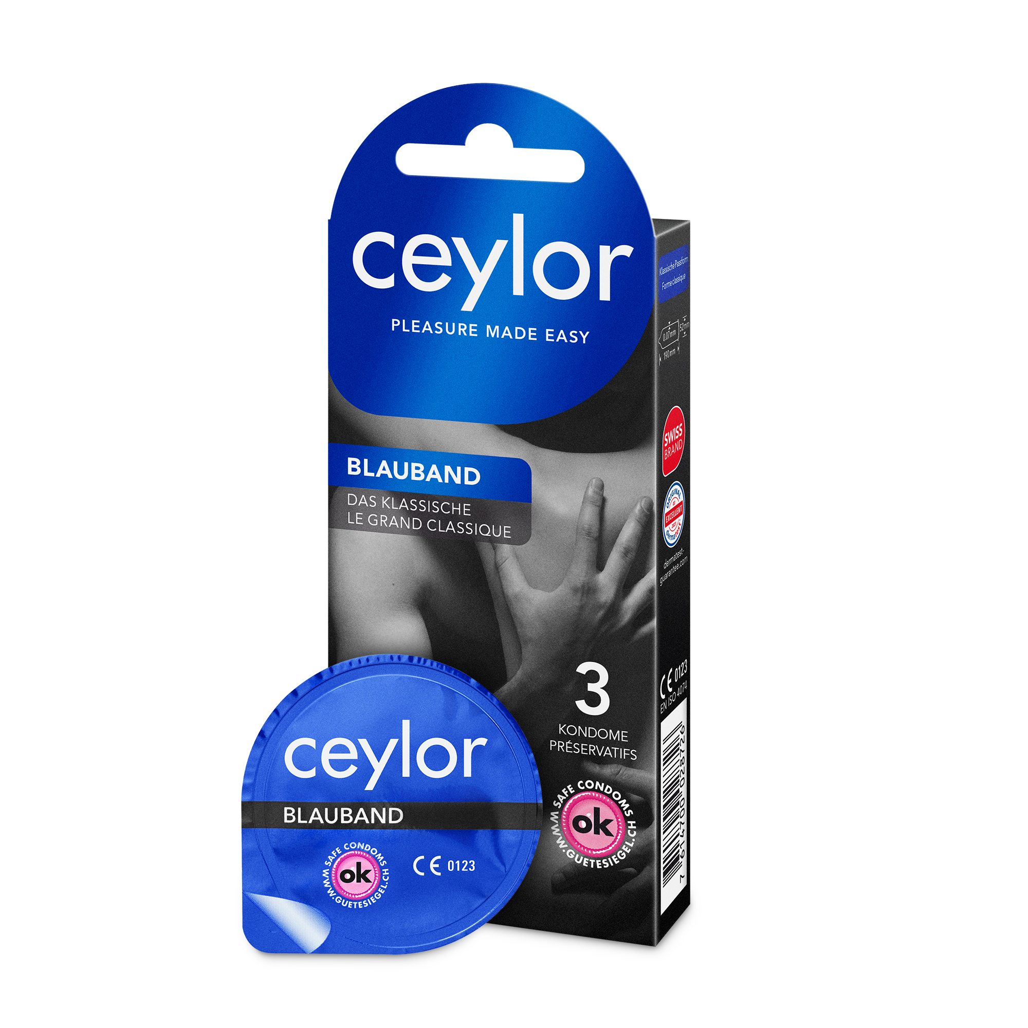 Ceylor Blauband Präservativ mit Reservoir 3 Stk