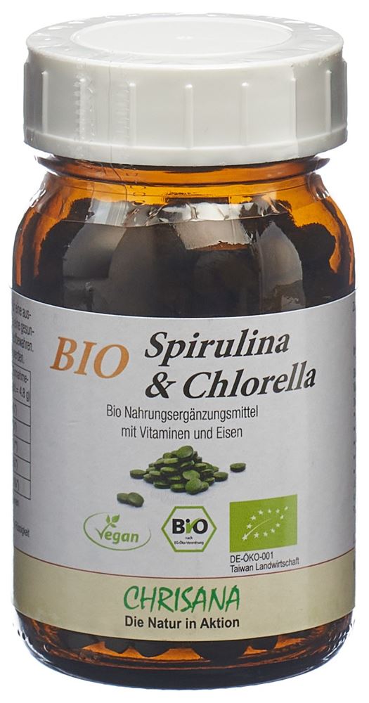Chrisana Bio Spirulina & Chlorella Tabl Glas 250 Stk