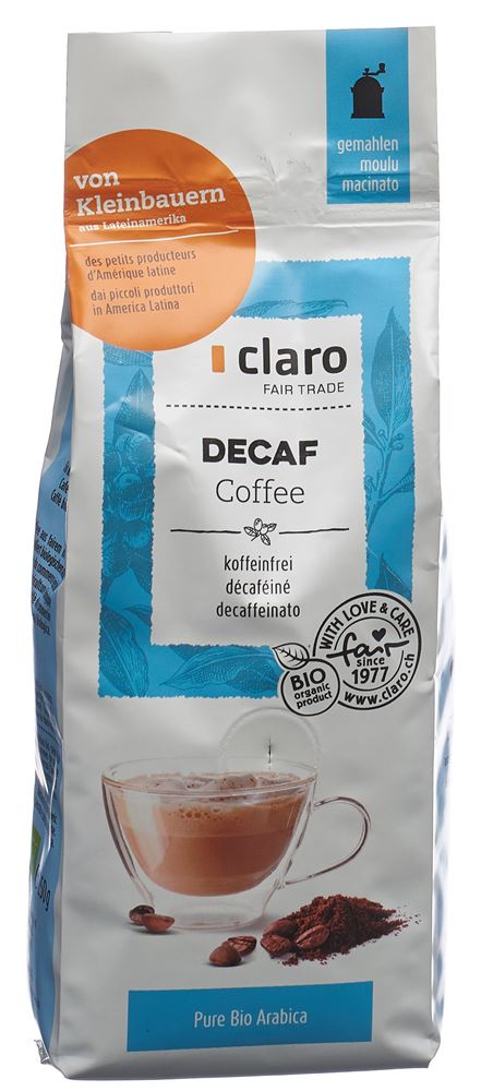 Claro Décaffeinato Kaffee Gemahlen Bio Beutel 250 G