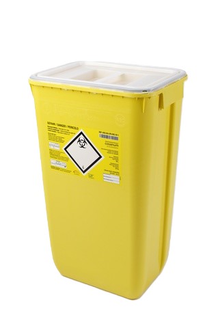 Clinisafe Entsorgungsbox 60l gelb mit weissem Deckel recycled