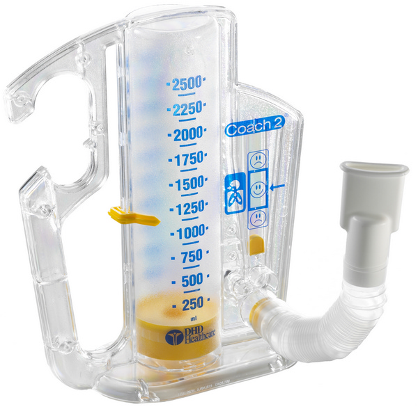 Coach 2 Incentive-Spirometer für Erwachsene 2500ml mit Rückschlagventil mit Einwegventil