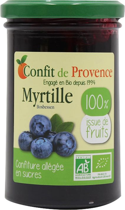 Confit de Provence Fruchtaufstrich Heidelbeer ohne Zuckerzusatz Glas 290 g