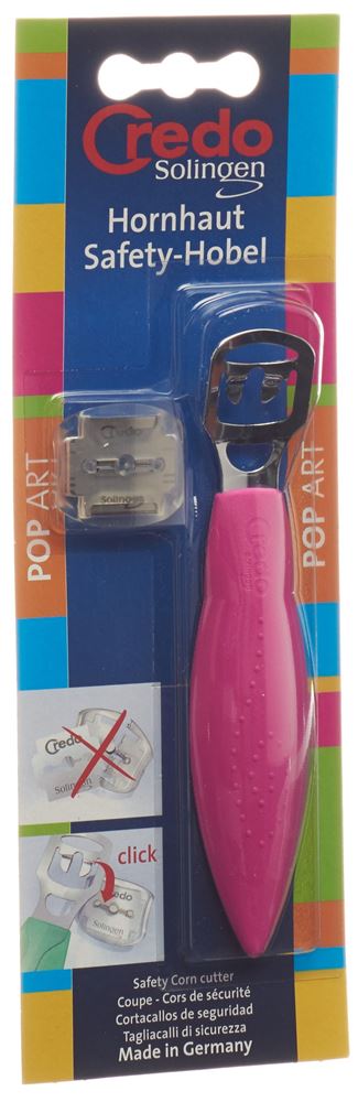 Credo Hornhaut Safety Hobel mit Clip Blister Pop Art