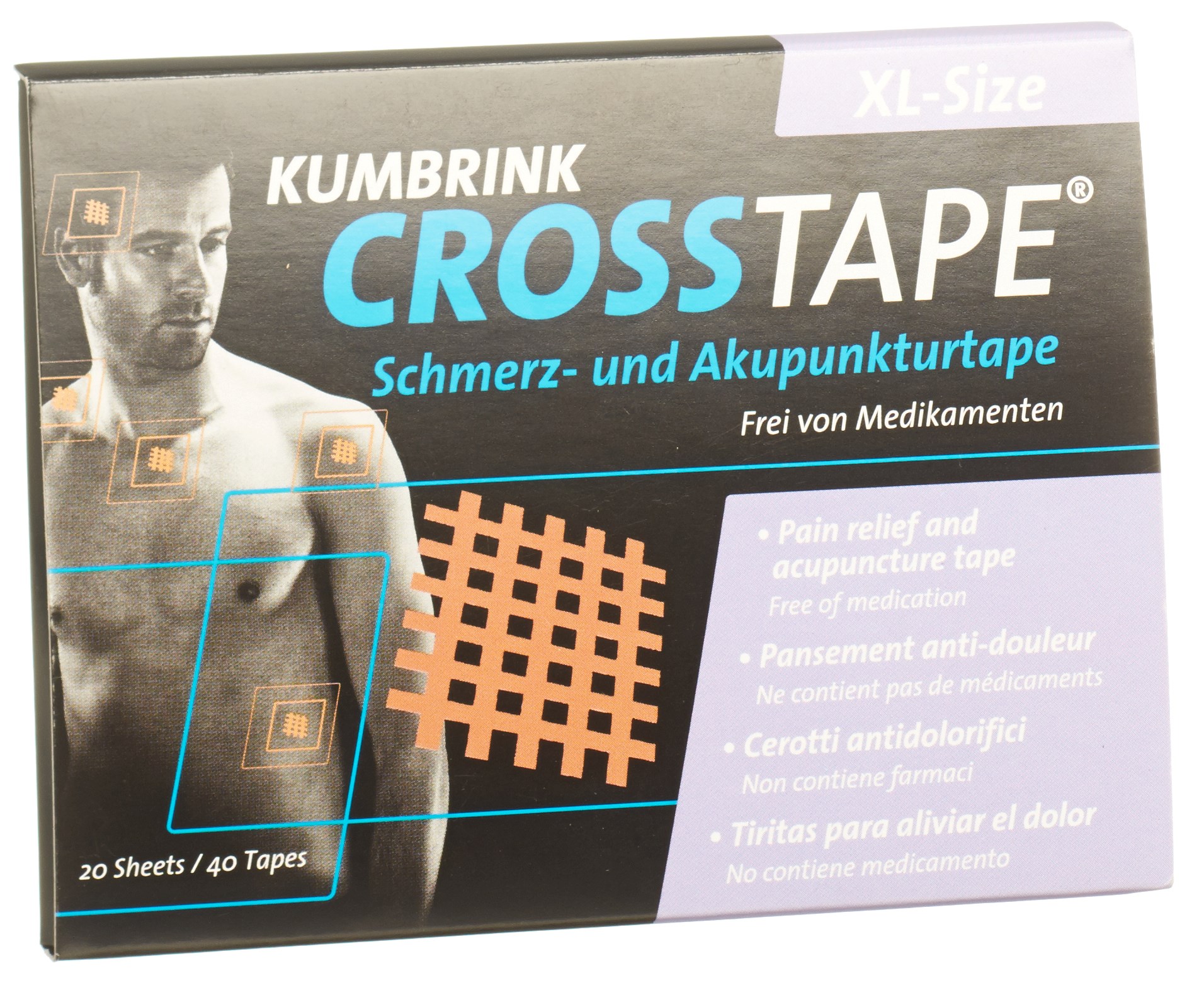 Crosstape Schmerz- Akupunkturtape XL 40 Stk