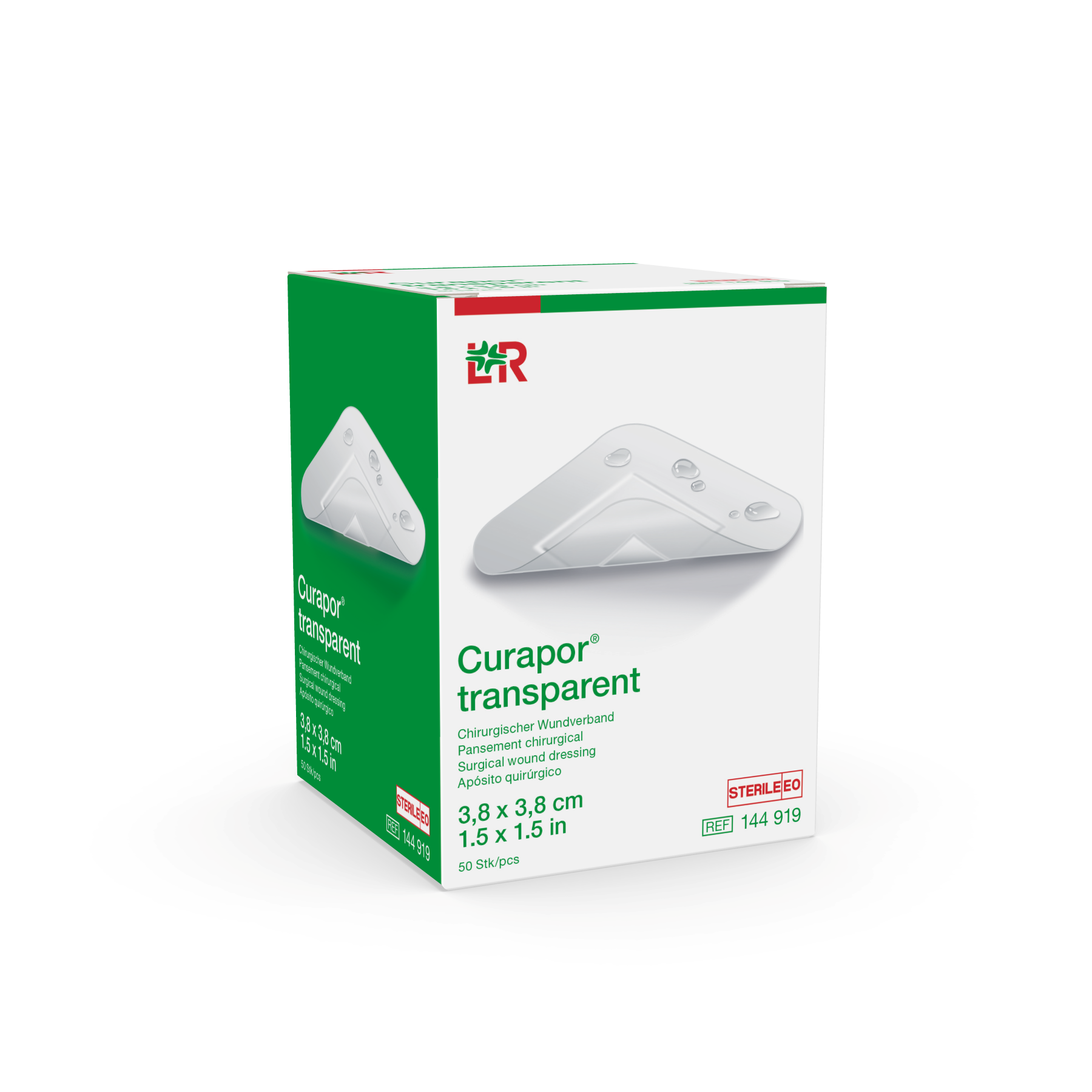 Curapor Wundverband 3.8x3.8cm transparent steril 50 Stk