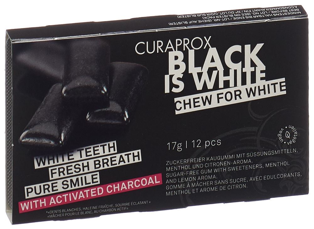 Curaprox Black is White Kaugummi Blist 12 Stk