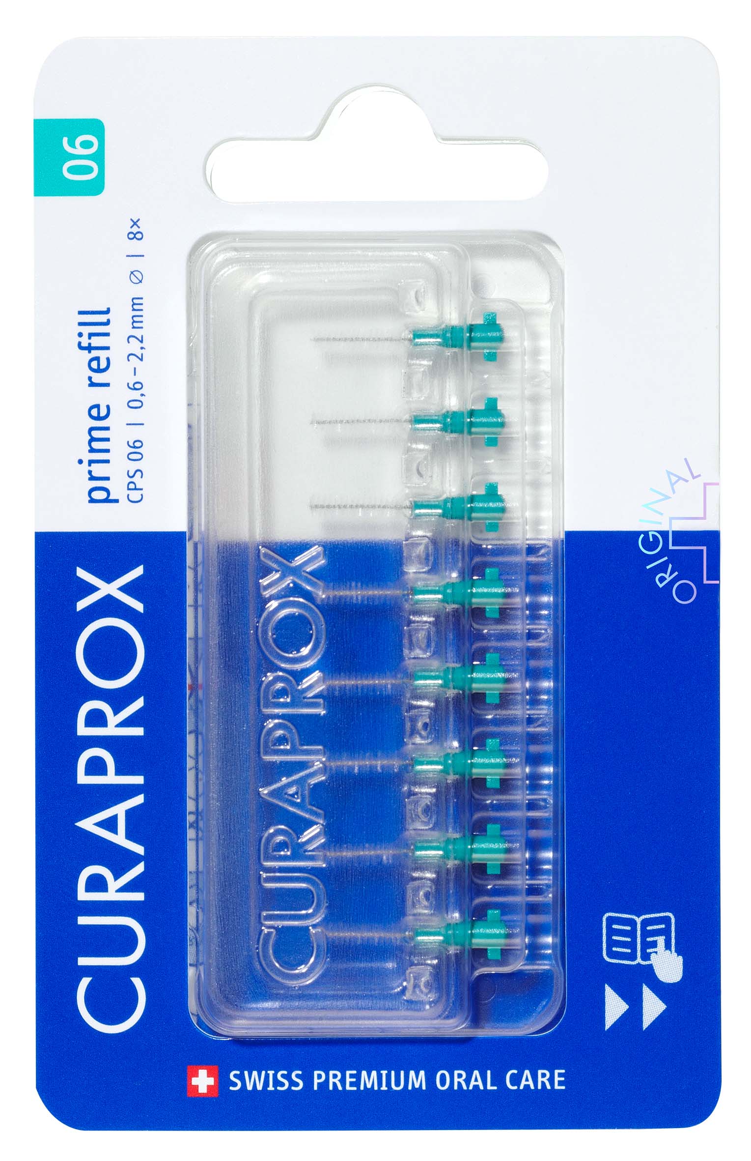 Curaprox CPS 06 prime refill Interdentalbürste türkis 8 Stk