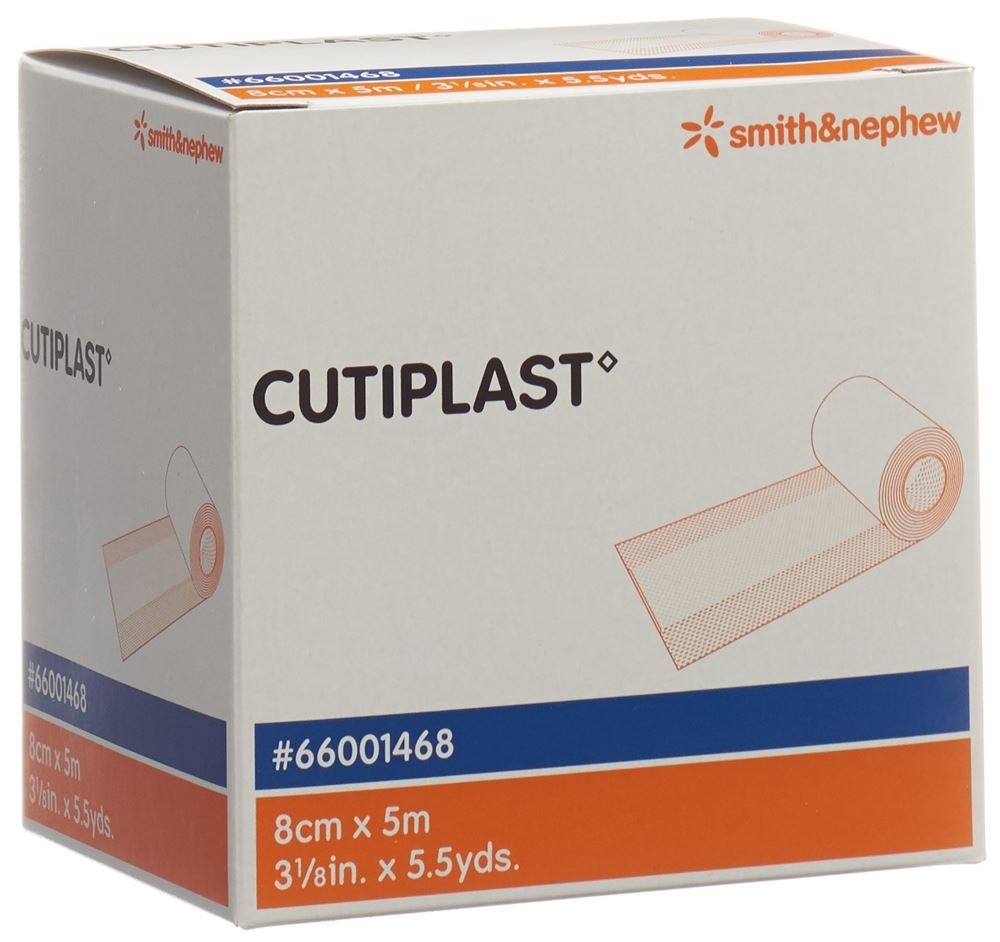 Cutiplast Meterware Vliesstoffverband 8cmx5m weiss