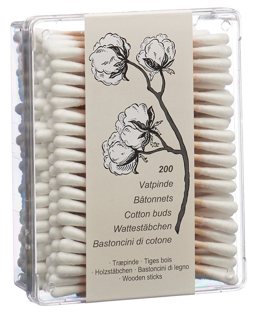 Dansu Wattestäbchen 80x2.5mm Holz 200 Stk