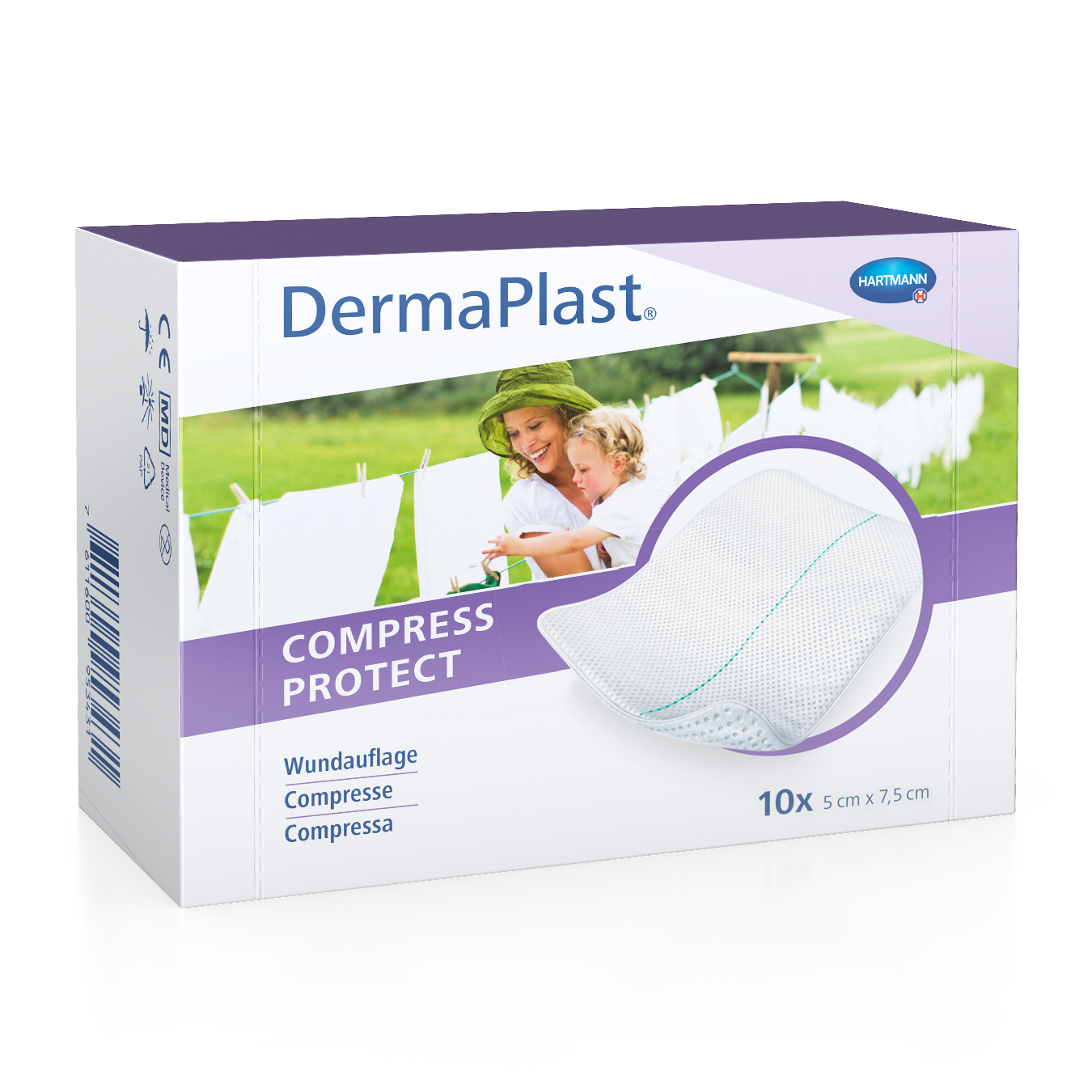 DermaPlast Compress Protect 5×7.5cm 10 Stk
