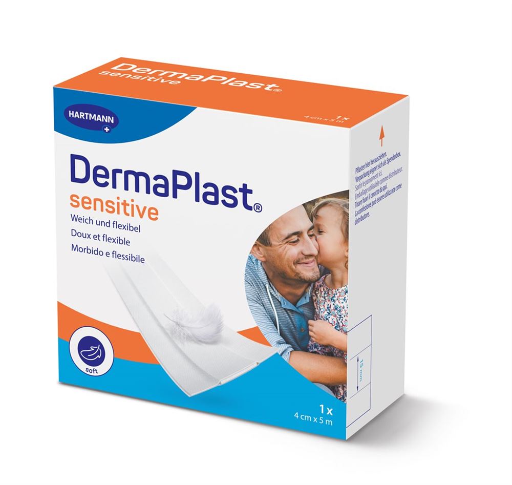 DermaPlast Sensitive Schnellverband 4cmx5m weiss
